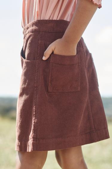 LIMITED EDITION CORDUROY SKIRT - Brick by Zara - Image 3