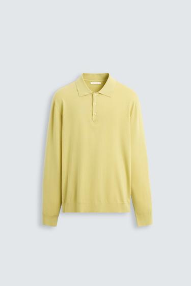 POLO DE MALHA EM ALGODÃO - LYOCELL - Lima-claro da Zara