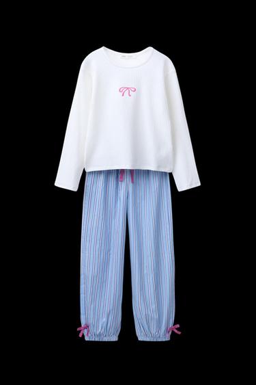 6-14 JAHRE/ SCHLAFANZUG MIT SCHLEIFEN - Blau von Zara - Bild 0