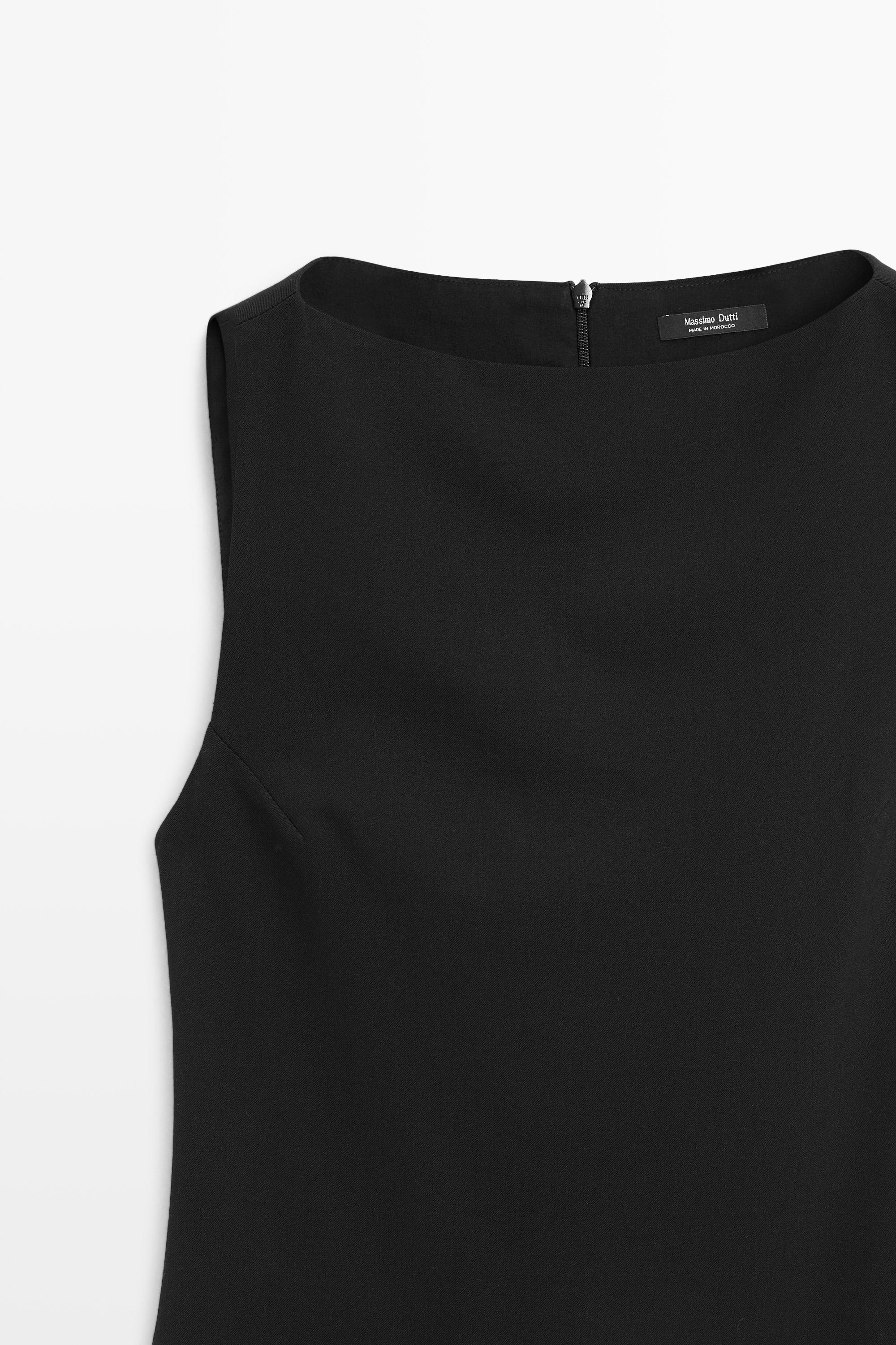 Boat neck mini dress
