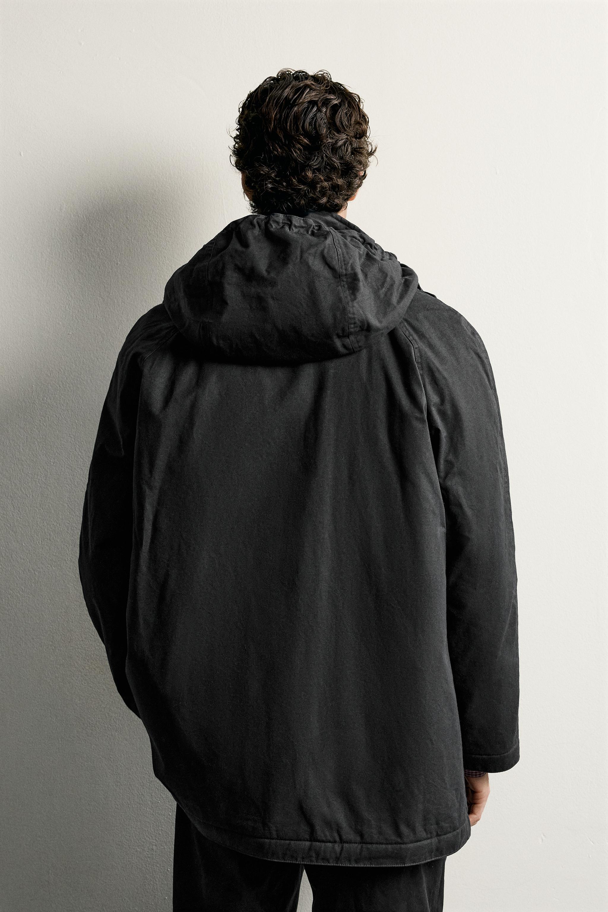 WAXED-EFFECT PADDED JACKET
