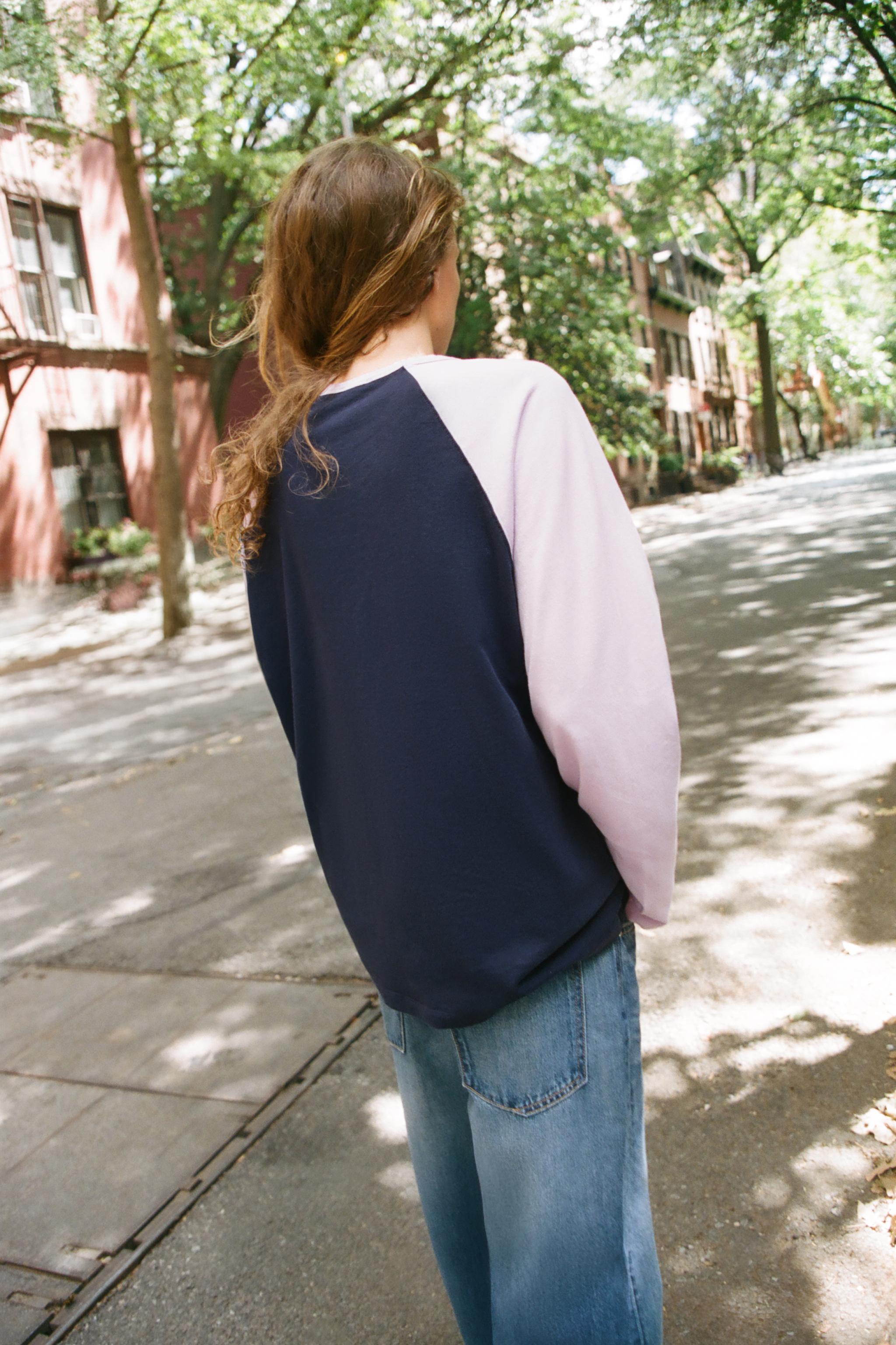 Женские футболки Zara COLORBLOCK RAGLAN T-SHIRT — фото 5