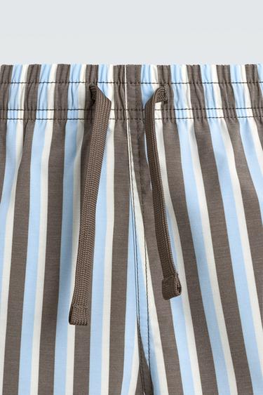MID-LENGTH STRIPED SWIMMING TRUNKS - Sky blue by Zara - Image 8
