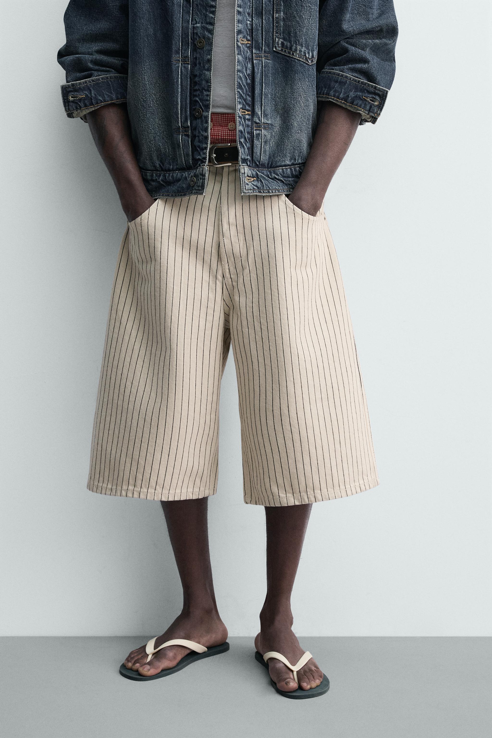 SHORT RELAXED FIT À RAYURES TENNIS