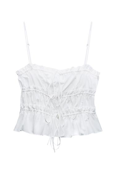 POPLIN TOP WITH BOWS