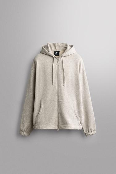 SUDADERA ALGODÓN CREMALLERA CAPUCHA - Gris vigoré de Zara