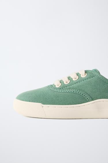 COTTON SNEAKERS - Green by Zara - Image 3