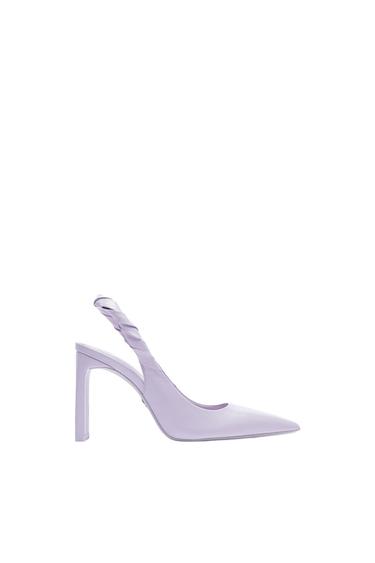 LEATHER BACKLESS HIGH HEEL SHOES