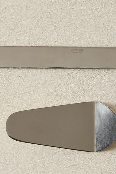 CAKE SLICE AND KNIFE SET WITH METAL BRAIDED HANDLE - Steel Zara