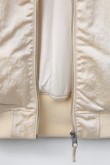 GLOSSY BOMBER JACKET - Light ecru by Zara - Image 4
