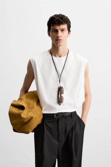 RELAXED FIT TANK TOP - White by Zara