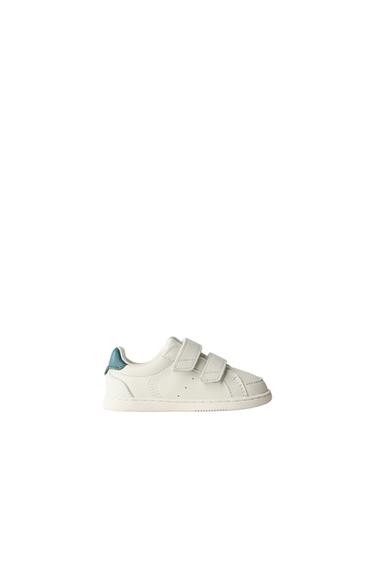 Zara BAREFOOT LEATHER SNEAKERS - White