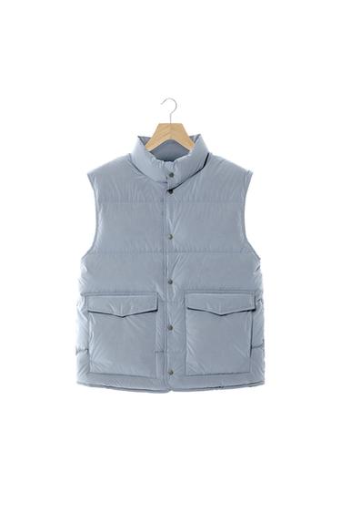 Zara 100% DOWN PUFFER VEST - Sky blue