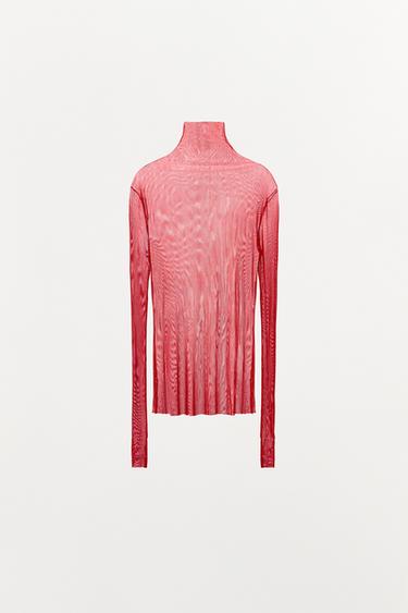 T-SHIRT EN SOIE 100 % LIMITED EDITION - Rouge de Zara - Image 4