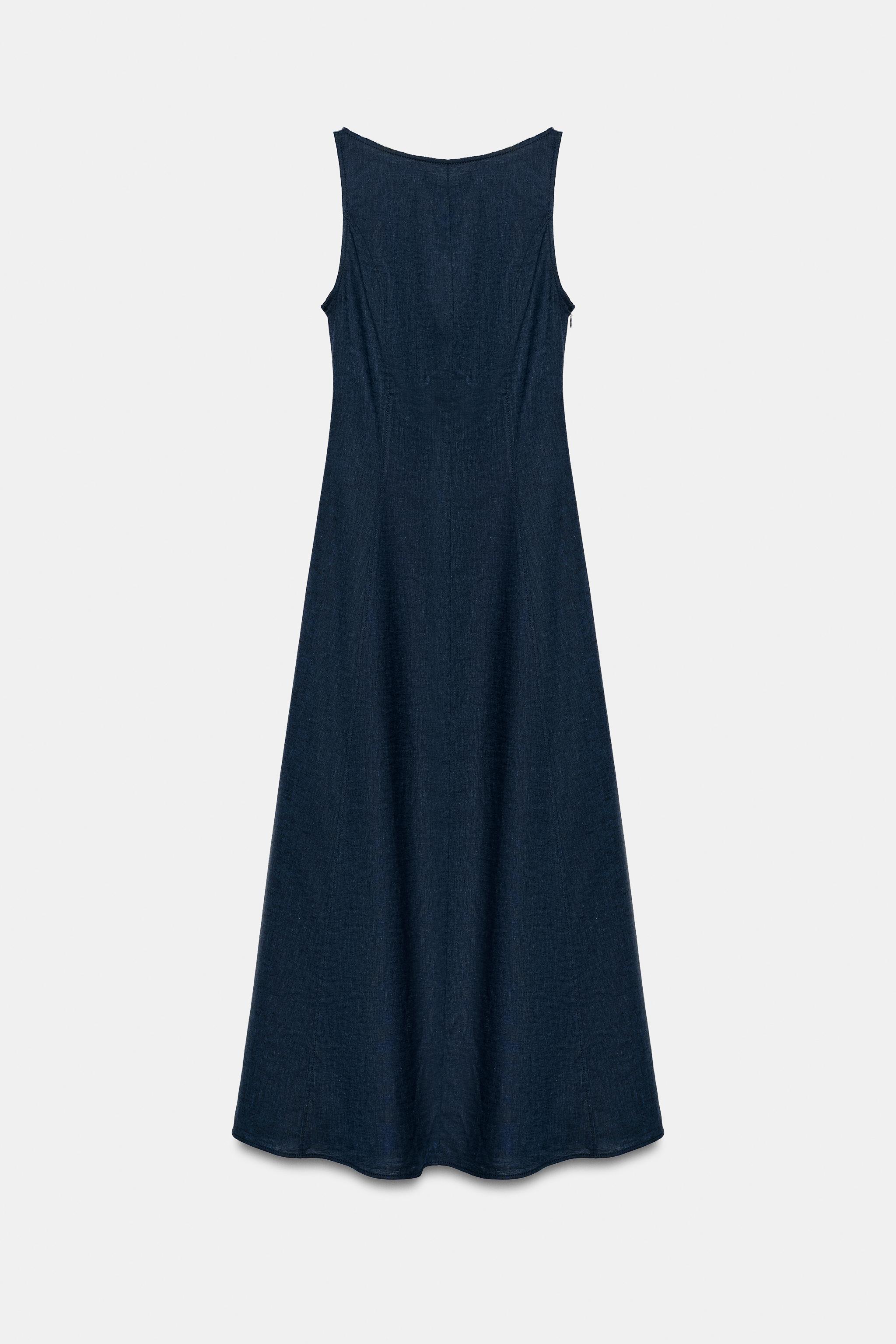 ROBE MI-LONGUE EN LIN À DOS NU
