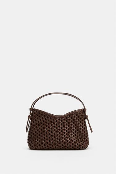 Zara PLETENA MINI RUČNA TORBA – Smeđa