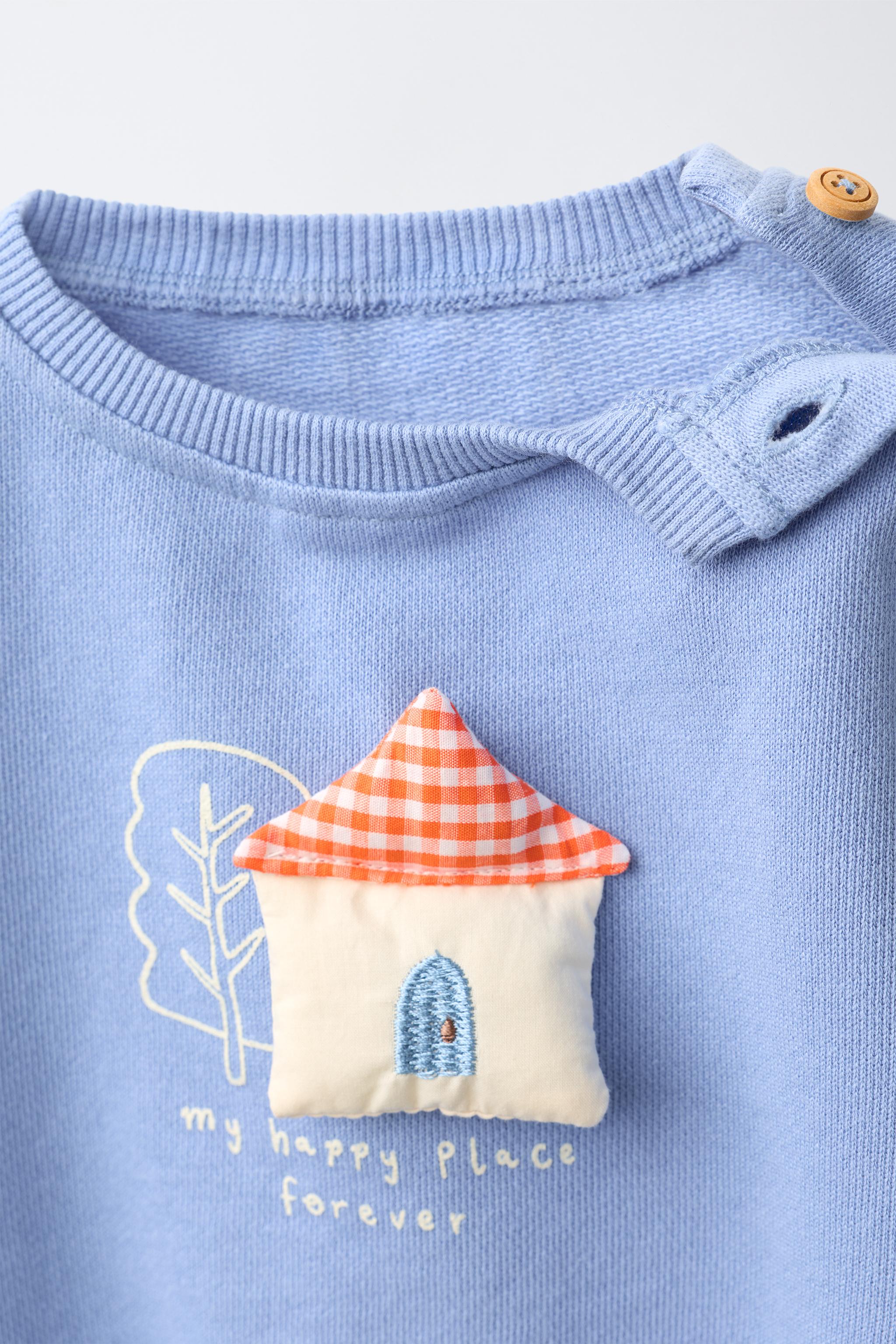 Детские худи Zara PATCHWORK HOUSE SWEATSHIRT — фото 3