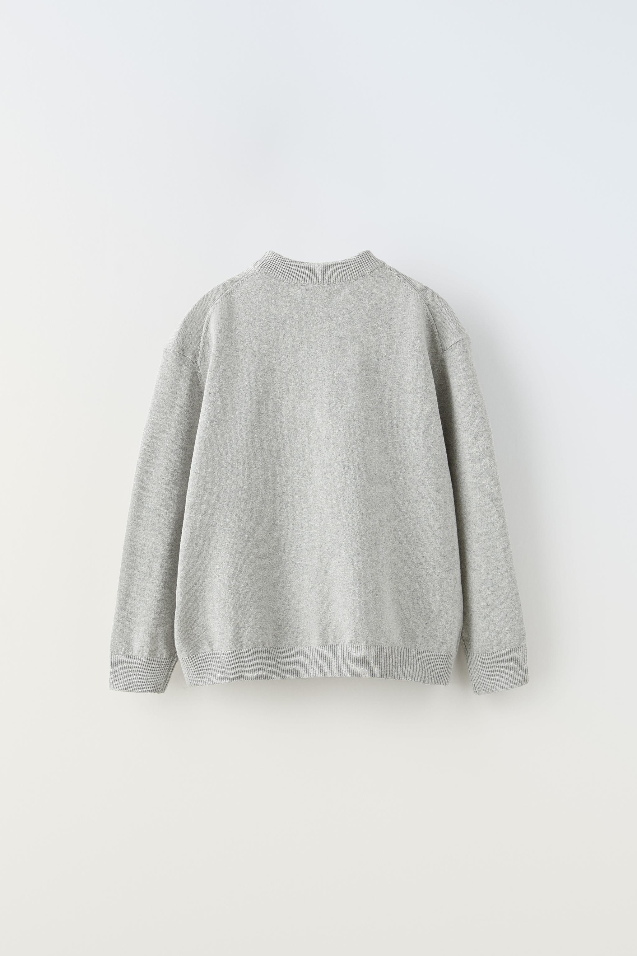 BASIC PLAIN KNIT SWEATER Grey marl ZARA New Zealand