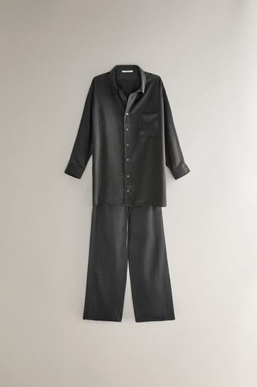 SILK SHIRT - Dark grey by Zara - Image 4
