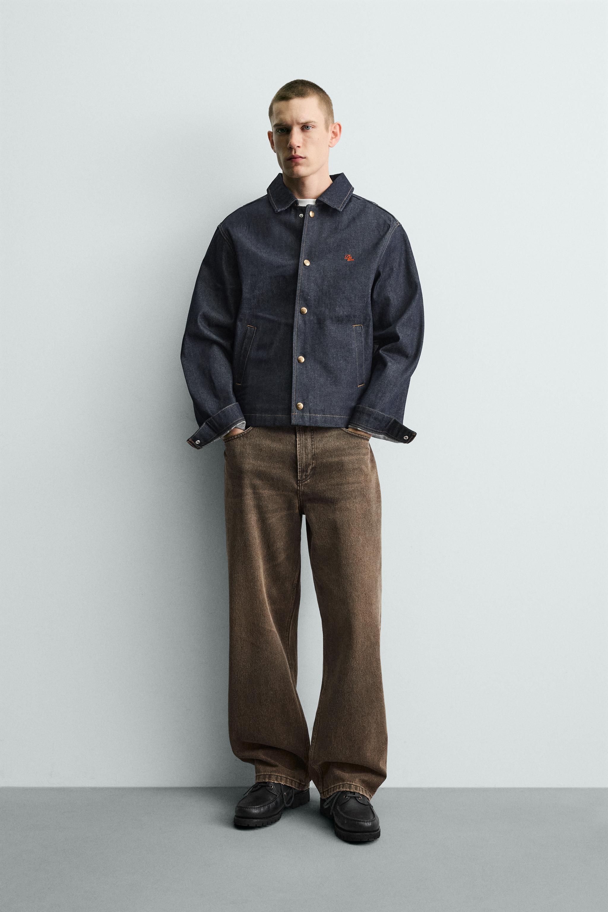 RELAXED FIT JEANS WITH WAXED EFFECT FINISH - Brown | ZARA United