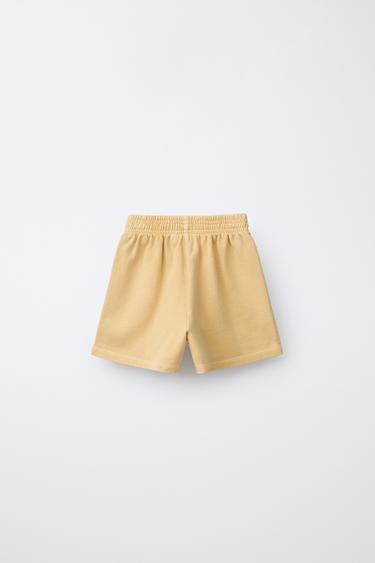 BASIC PLUSH BERMUDA SHORTS - Mustard by Zara - Image 1