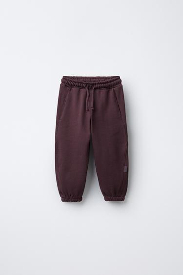LABEL JOGGER TROUSERS - Burgundy by Zara