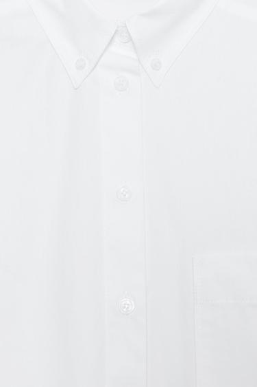 POPLIN SHIRT WITH POCKET - White by Zara - Image 7