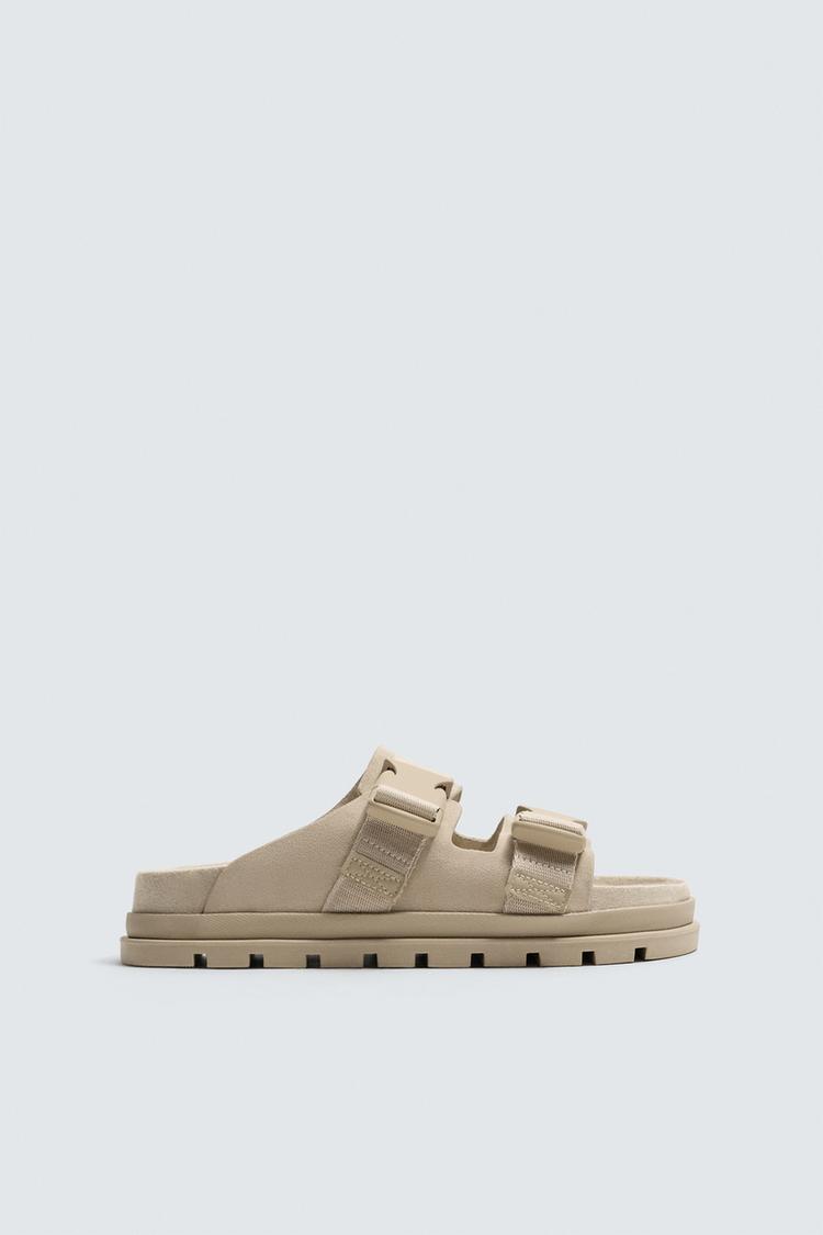 CHUNKY LEATHER SANDALS Beige ZARA United Kingdom