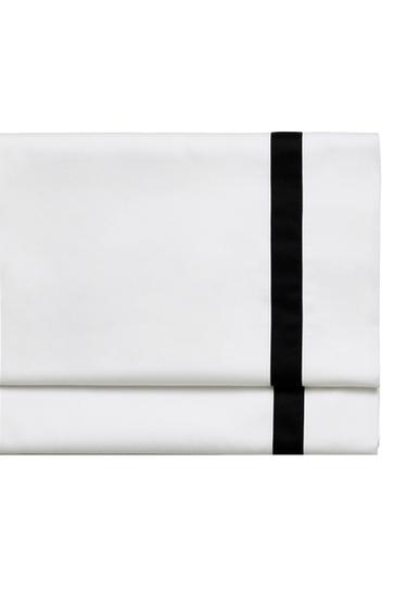 BORDERED SATEEN FLAT SHEET - Black by Zara