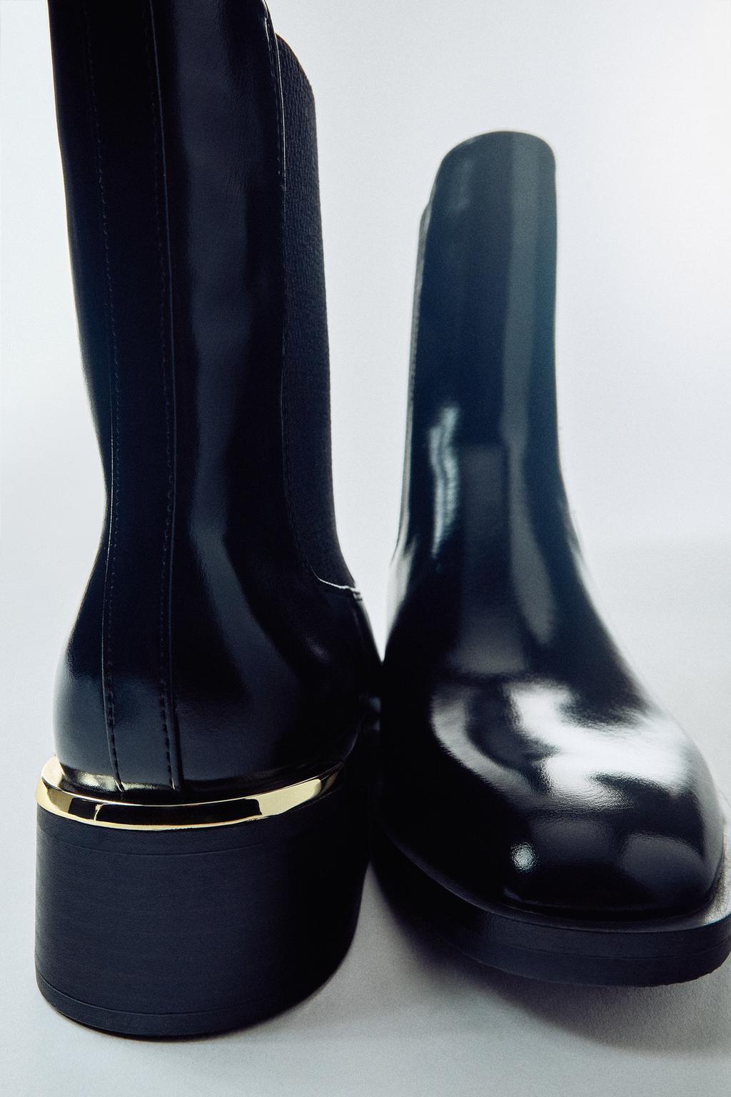 HEELED ANKLE BOOTS WITH METAL DETAIL