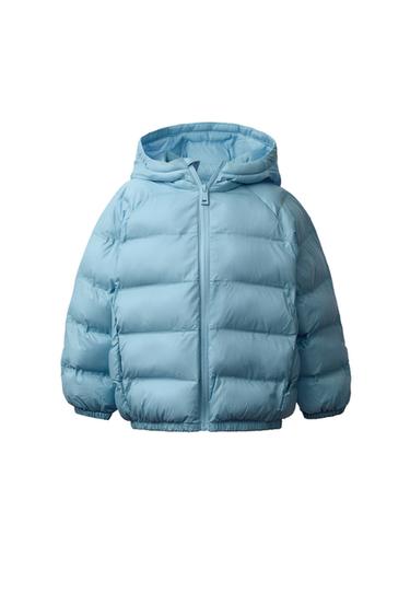 ULTRA-LIGHT WATER-REPELLENT HOODED JACKET - Light blue by Zara