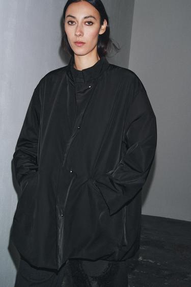 VESTE OVERSIZE EN NYLON ZW COLLECTION - Noir de Zara - Image 1