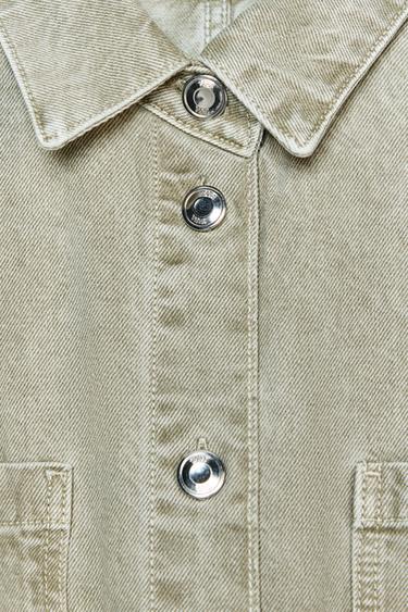 Z1975 SHORT SLEEVE DENIM PLAYSUIT - Khaki by Zara - Image 7