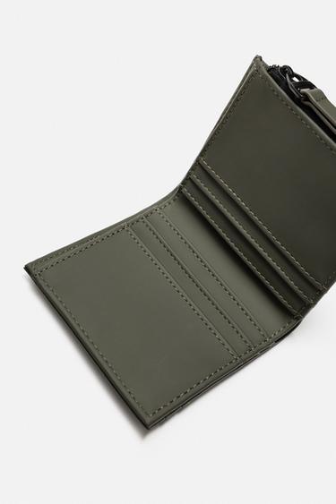 PORTEFEUILLE PORTE-MONNAIE EFFET GOMME - Vert kaki de Zara - Image 3