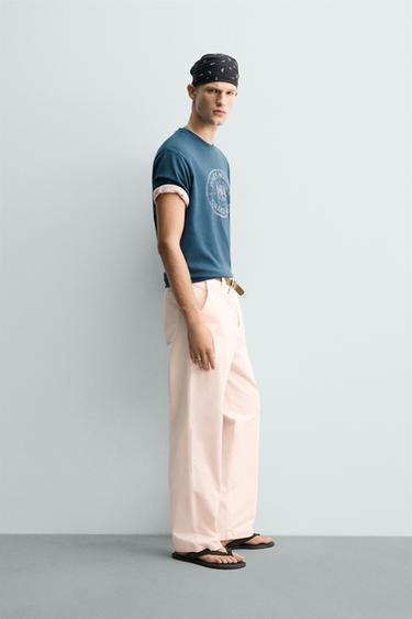 T-SHIRT IMPRIMÉ DÉLAVÉ - Bleu roi de Zara - Image 3