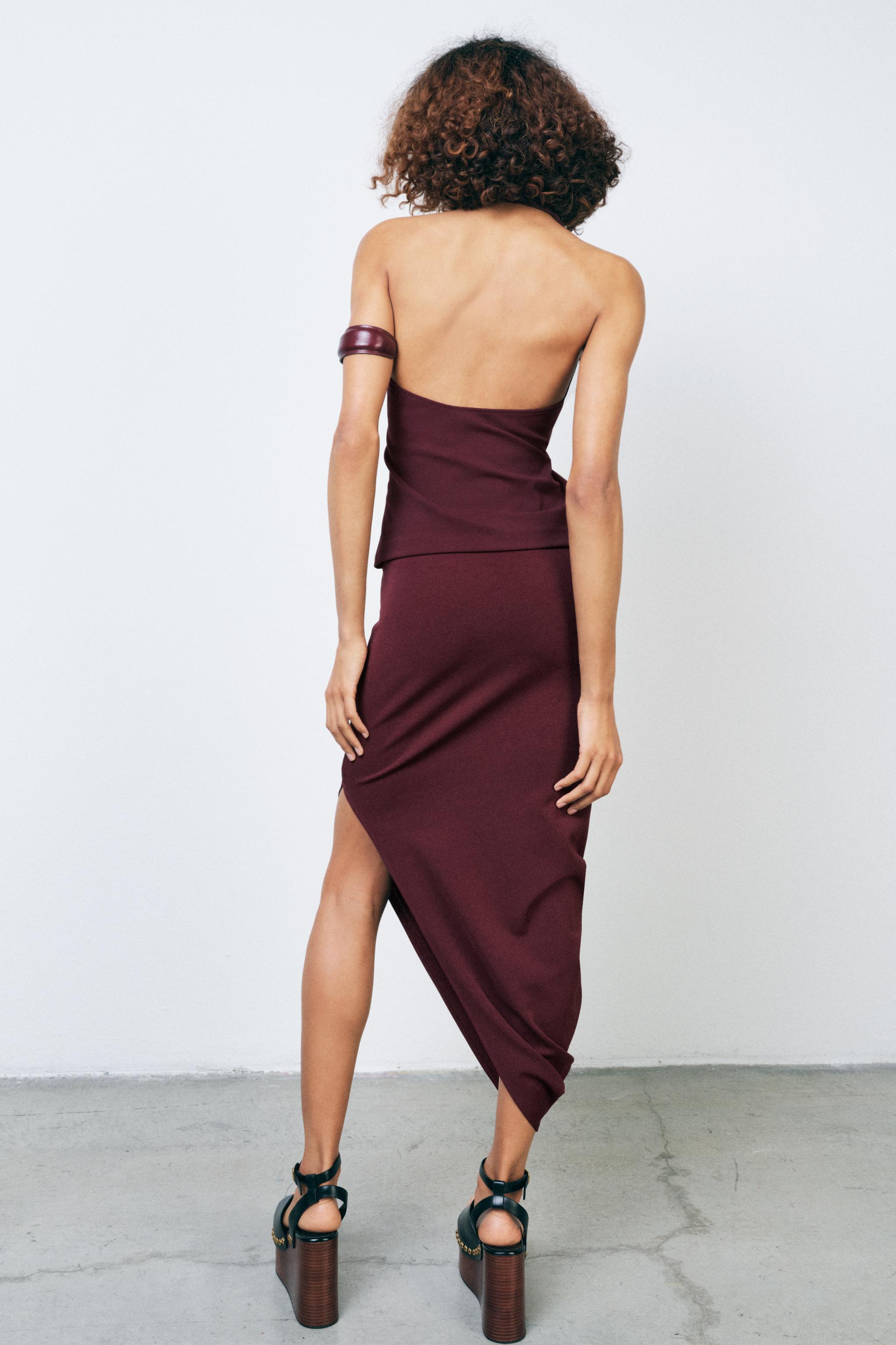 ASYMMETRIC TOP - Burgundy | ZARA United States