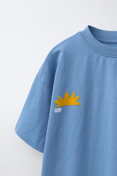 T-SHIRT À IMPRIMÉ GRAPHIQUE - Bleu de Zara - Image 2