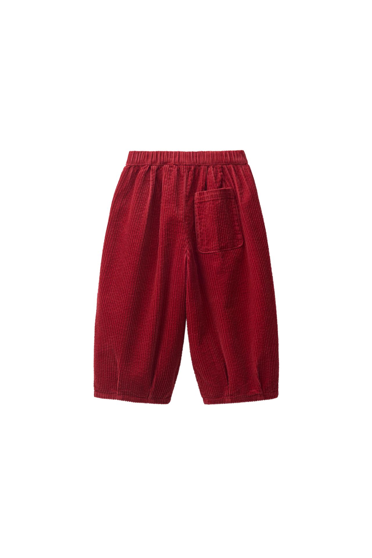 CORDUROY BALLOON PANTS — Red