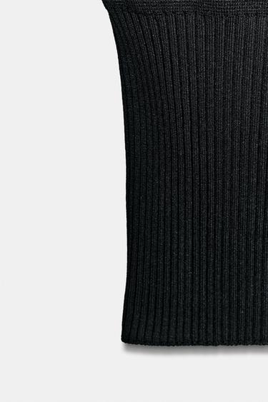 TOP EN MAILLE AVEC ÉPAULETTES - Noir de Zara - Image 7