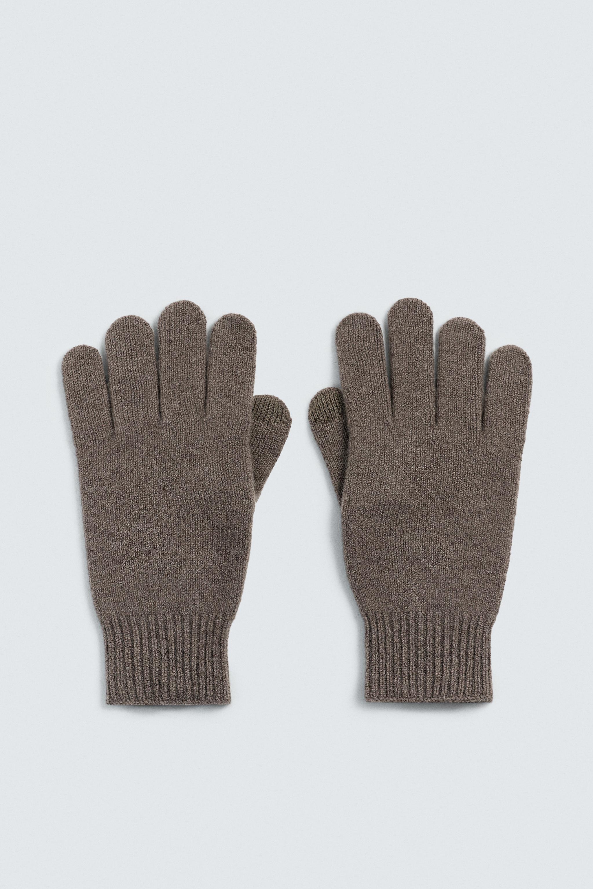 WOOL-CASHMERE KNIT GLOVES - Brown / Taupe | ZARA United States