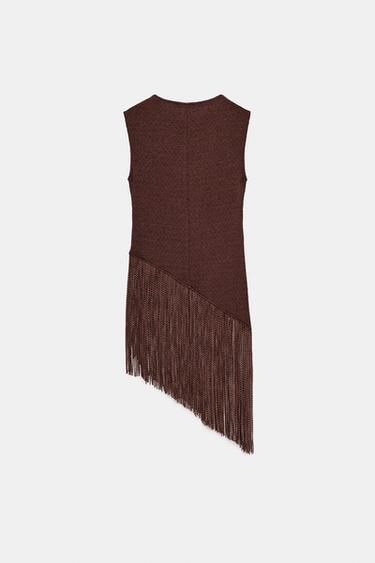 ASYMMETRIC TEXTURED TOP - Chocolate by Zara - Image 6