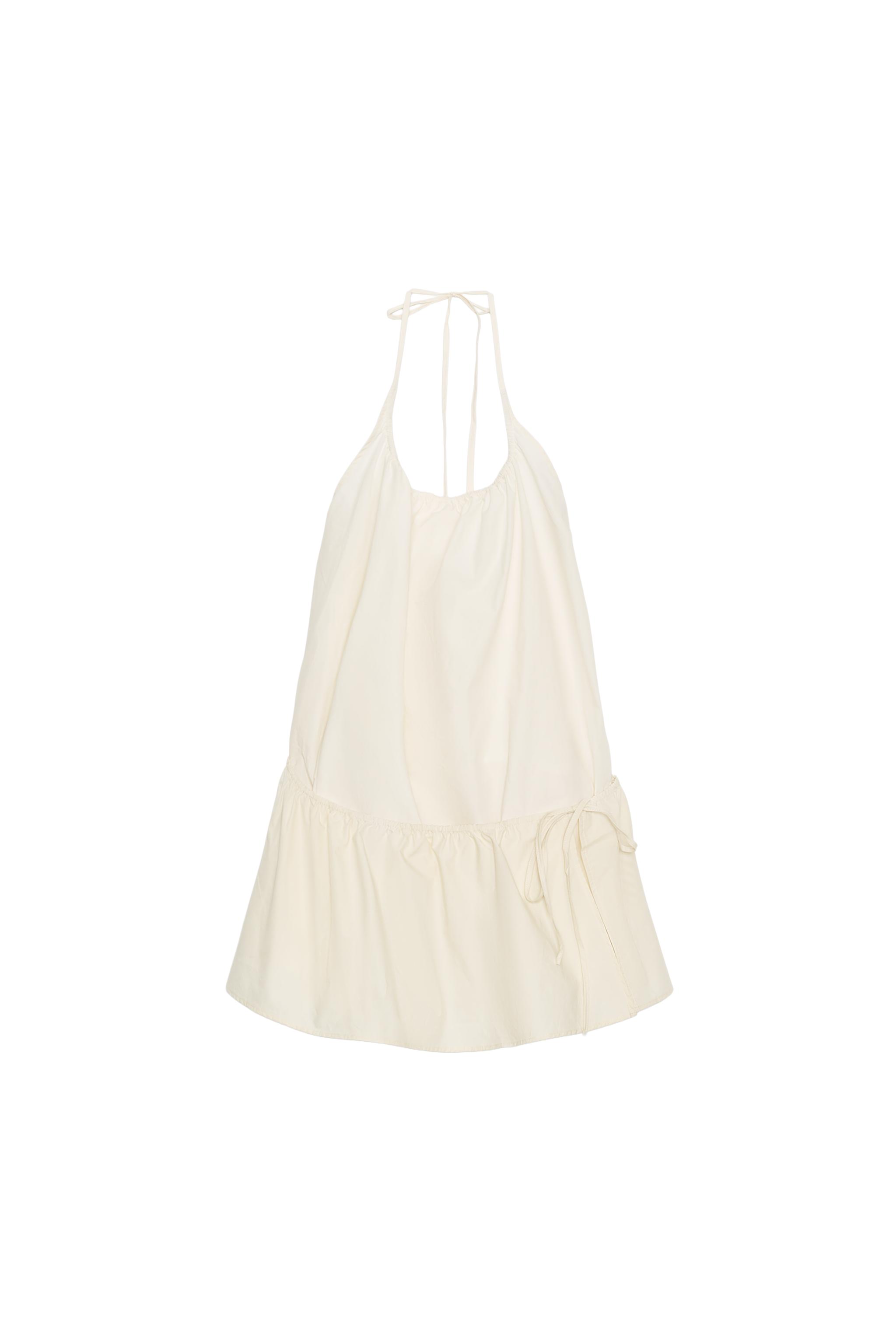 NYLON HALTER DRESS - Ecru | ZARA United States