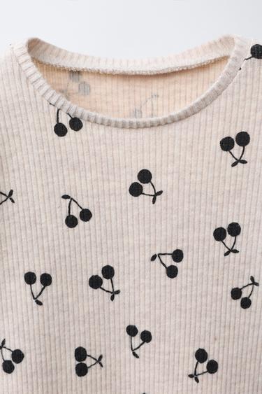 SOFT PRINTED RUFFLE T-SHIRT - Sand / Marl by Zara - Image 2