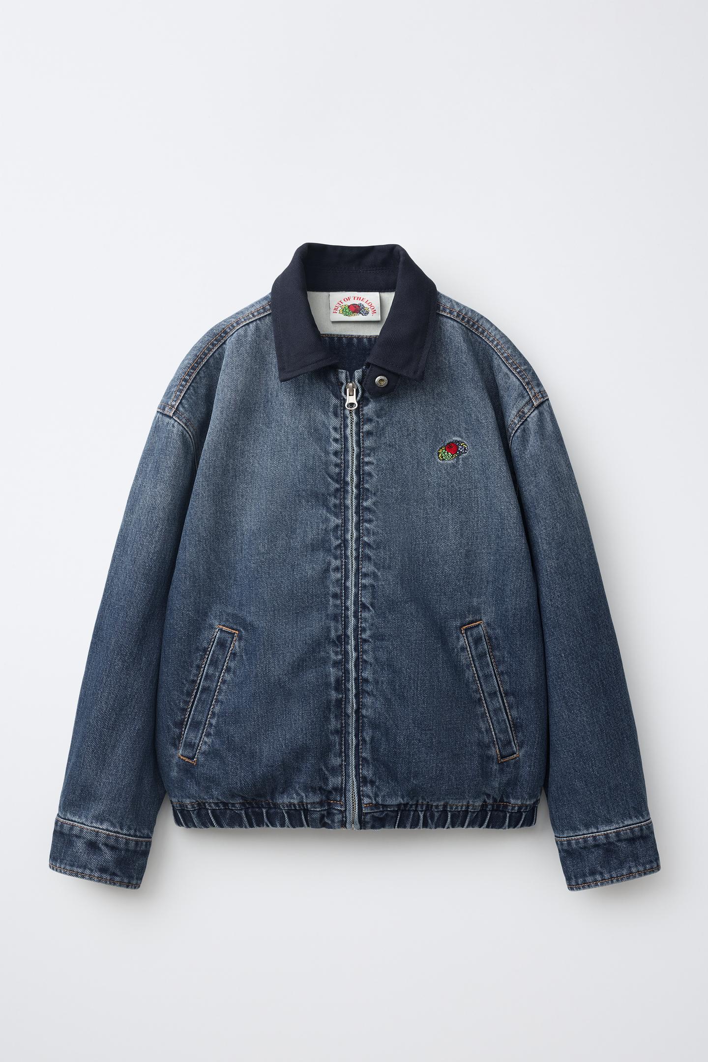 Детская куртка Zara Fruit OF the Loom™ Embroidered Denim Jacket, цвет: Синий