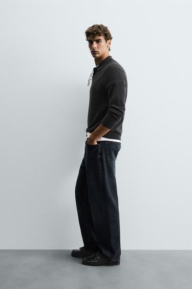 POLO EN MAILLE LAINE - CACHEMIRE - Gris anthracite de Zara - Image 3