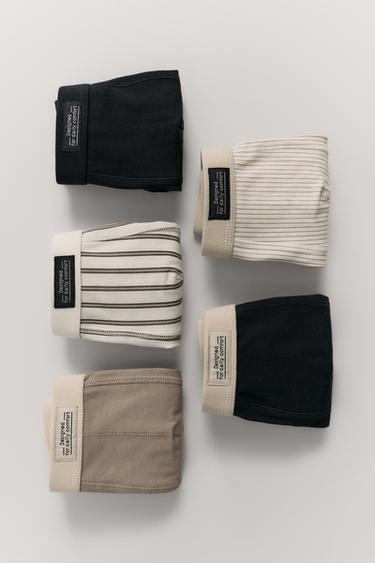3-6 YEARS/ FIVE-PACK OF STRIPED BOXERS - Black by Zara