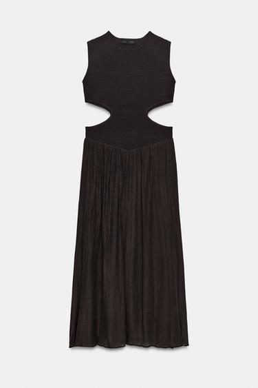 ROBE BIMATIÈRE EN MAILLE CUT OUT - Marron de Zara - Image 7