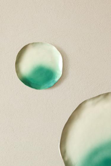 OMBRÉ STONEWARE SIDE PLATE X COLLAGERIE - Green / Ecru by Zara - Image 5