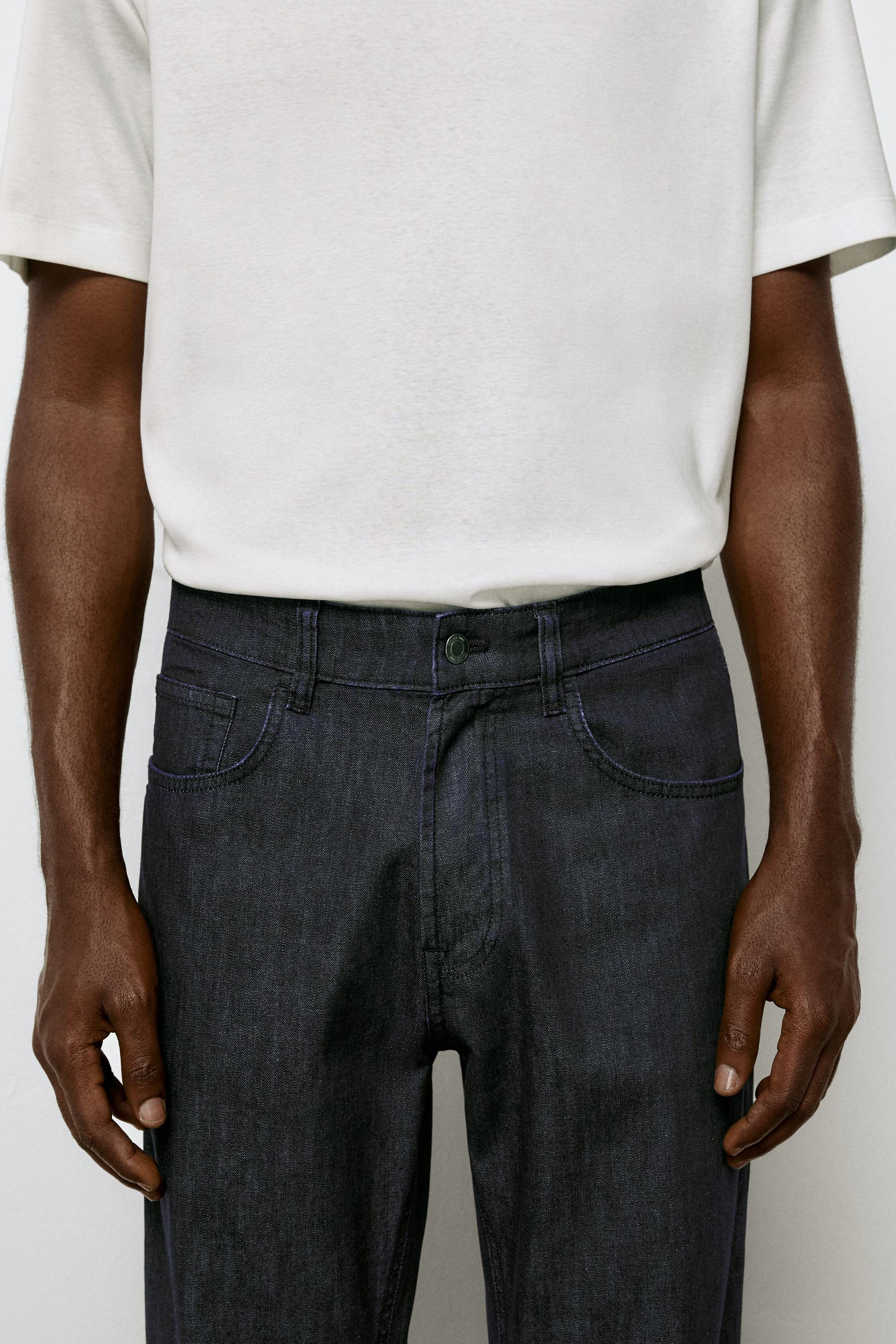 Lightweight tapered fit jeans