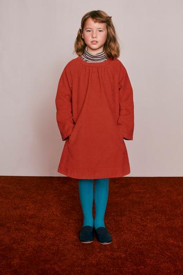 CREATED BY CARAMEL LONDON X Zara CORDUROY DRESS - Red / Orange by Zara